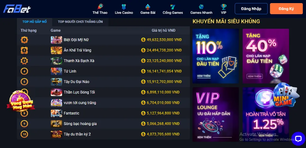 Đa dạng trò chơi Slot tại cwin555 nhà cái